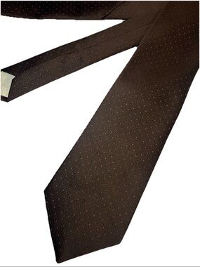 Paco Rabbanne Paris Men’s Brown with Orange Dots Tie Width: 3” Length: 55”